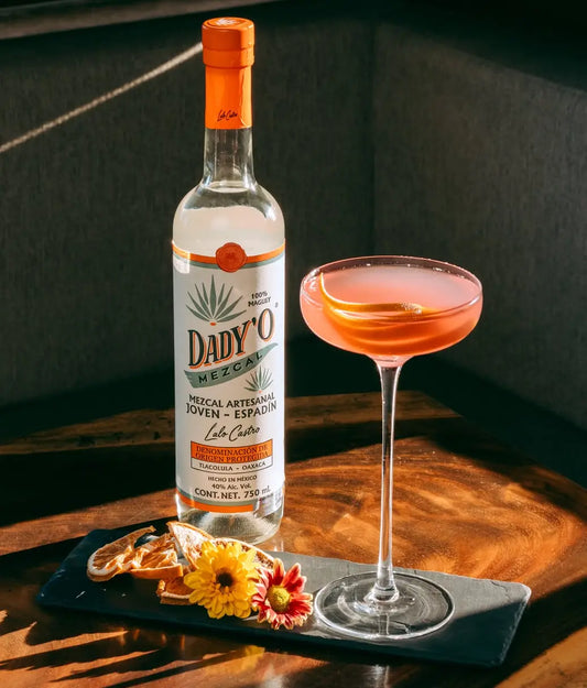 Dady’O Cosmo cocktail made with Dady’O Mezcal, a modern artisanal mezcal recipe with citrus notes